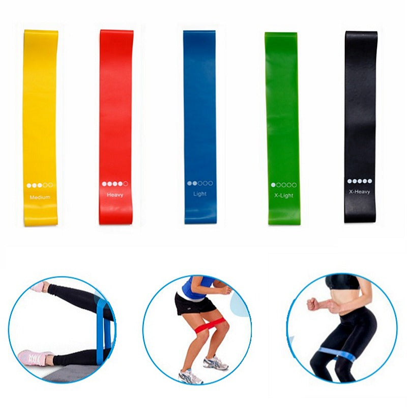 Yoga Resistance Bands for Indoor and Outdoor Fitness - Pilates Training Elastic Bands (0.35mm-1.1mm)