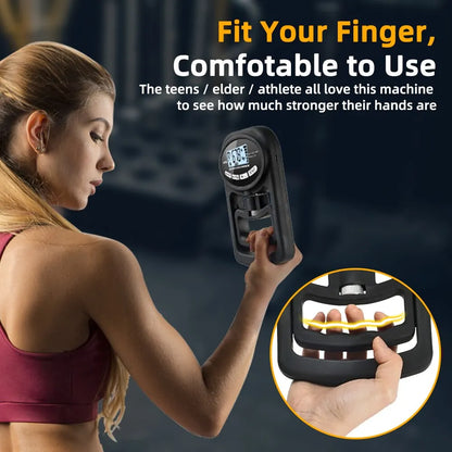 Digital Hand Dynamometer Grip Strength Tester - 265Lbs/120Kg Capacity with USB and LCD Screen for Power Training and Sports Performance
